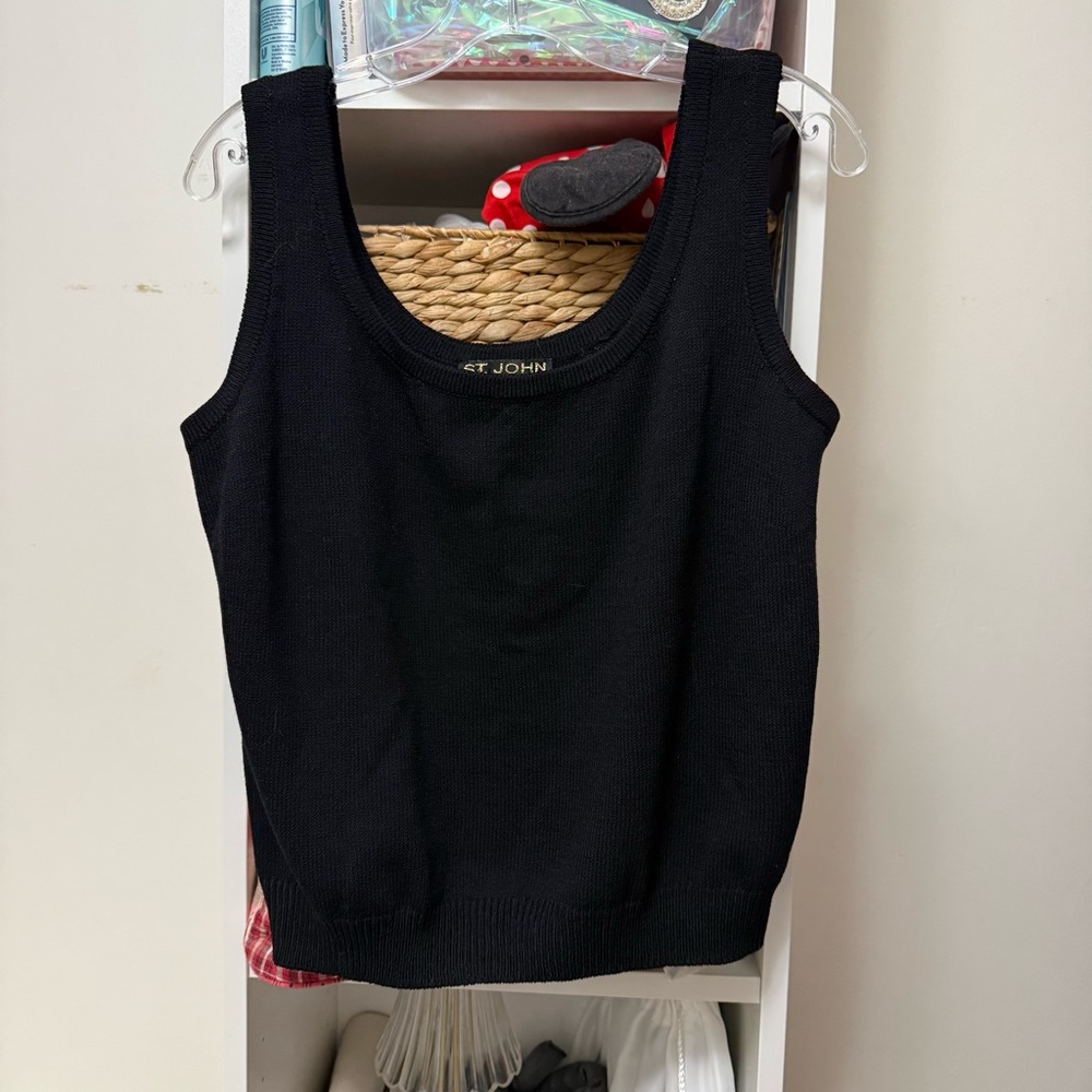 St. John basic black tank top